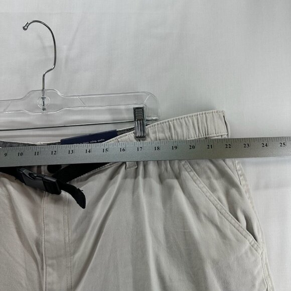 Croft & Barrow Short Mens 44 True Comfort Belted Flat Front Stretchy Soft Beige - Picture 3 of 8